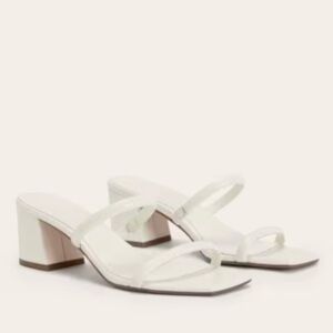 NEW Everlane Cream White Leather Double Strap Heel Sandal in Size 6